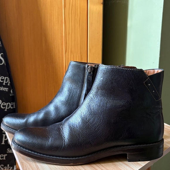 Franco Sarto Black Leather Ankle Boots - Picture 6 of 14